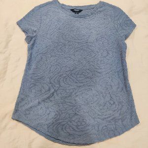 Simply Vera Vera Wang Gray Textured Short Sleeve T-Shirt Size S